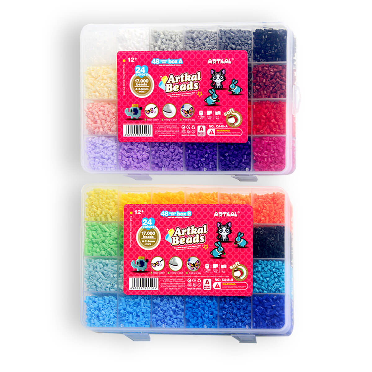 2.6mm Mini Artkal Beads Box Set 48 Colors for Making Fuse Be
