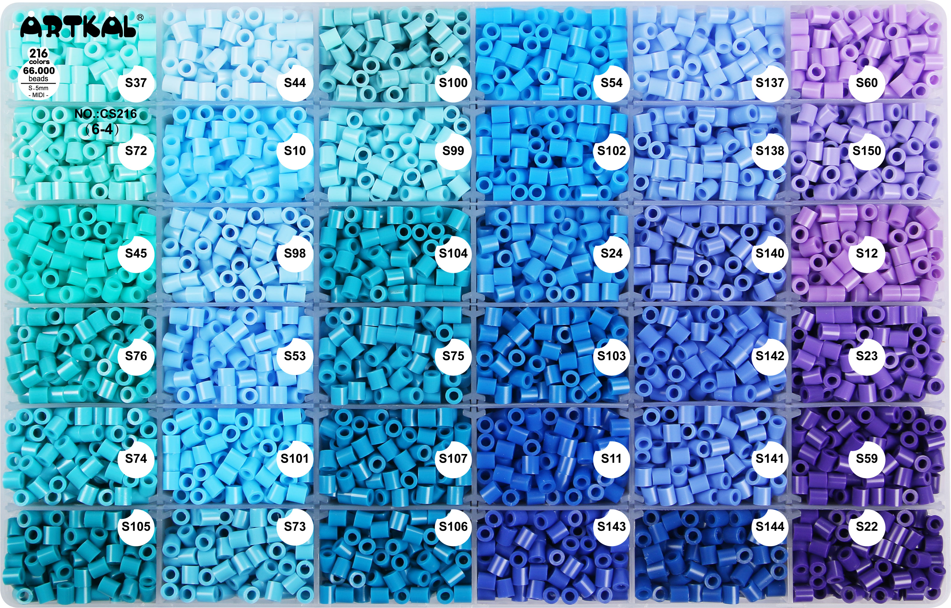 Factory CS216 Kit 6 Boxes Pegboard Beads 5mm for Kids 66000pcs Beads of All Colors in One Box for Art Craft