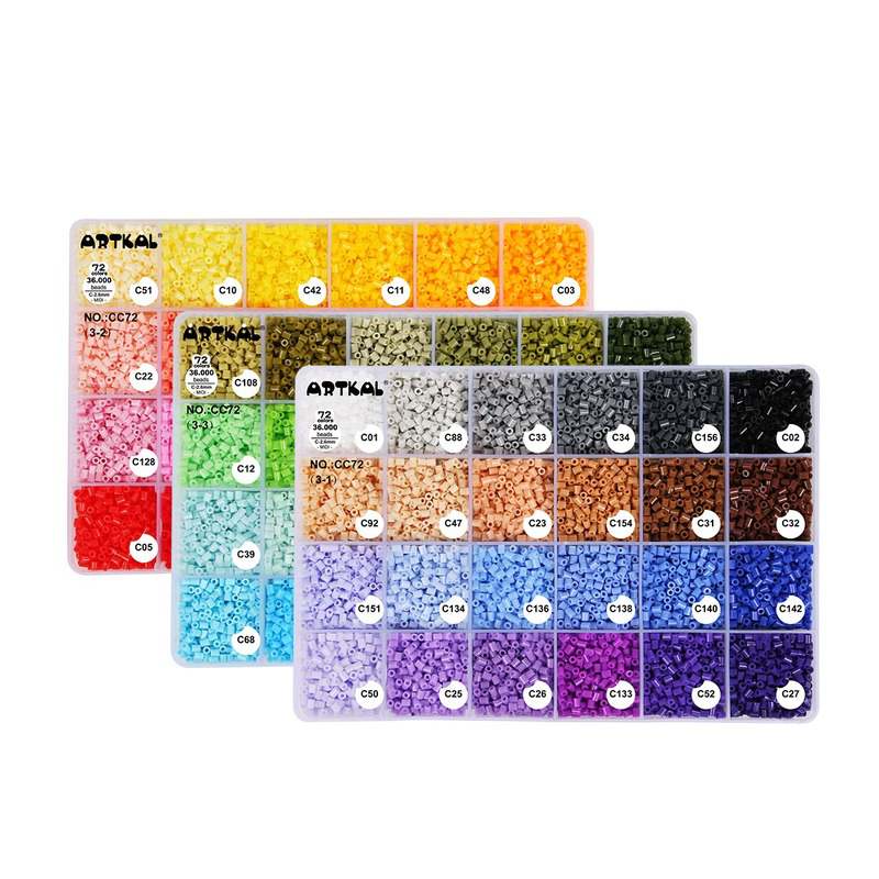 Artkal 2.6mm Fuse Beads Mini Ironing Fuse Beads Kit 72 Color